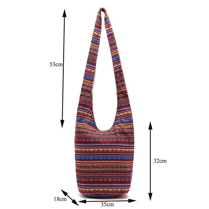 Sac à main bohémien en coton et lin pour femmes