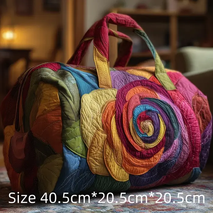 Sac de voyage matelassé imprimé 3D tendance pour femme, grand sac fourre-tout à motif floral, sac à 