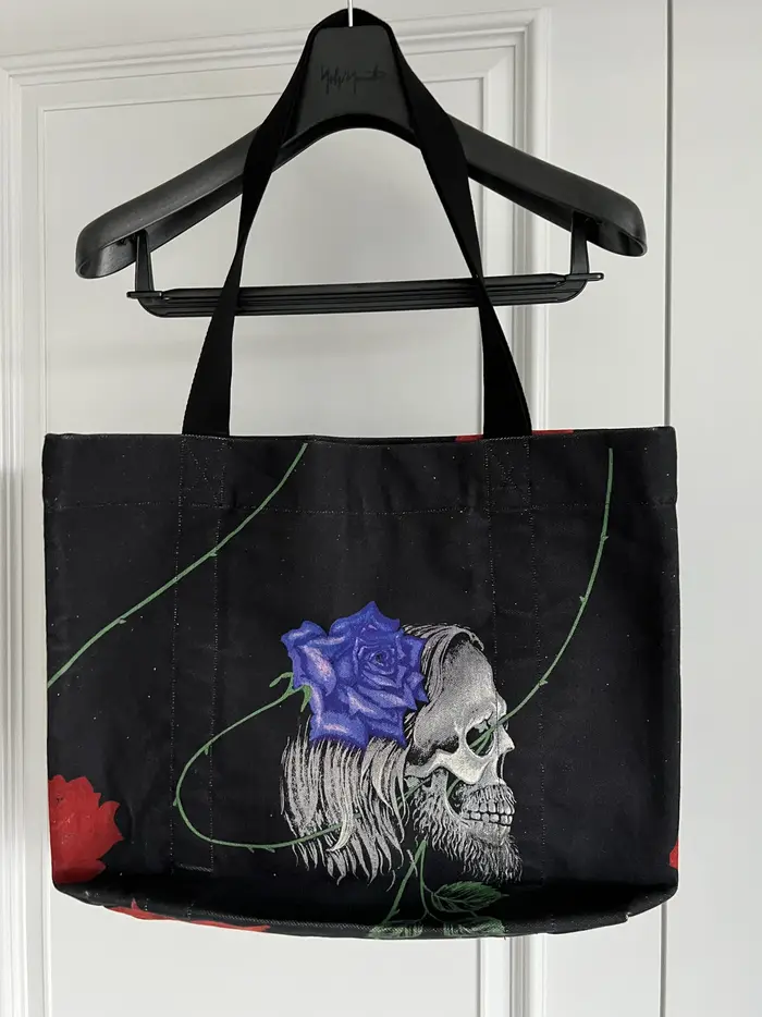 YAMAMOTO design original rose crâne sac à bandoulière à main toile sac à provisions imprimé