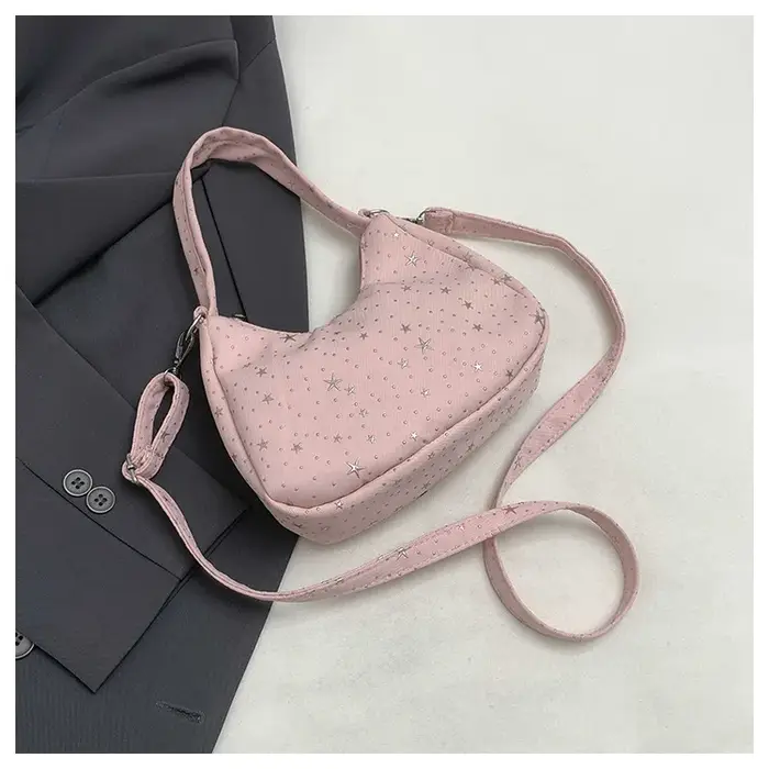 Sac à bandoulière Hobo jaune pâle à imprimé étoiles pour femme