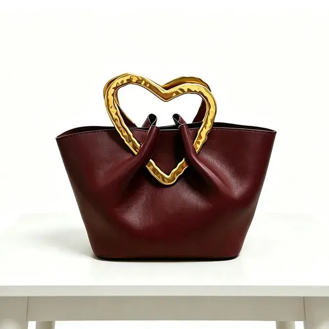 Sac fourre-tout exquis en cuir souple bordeaux