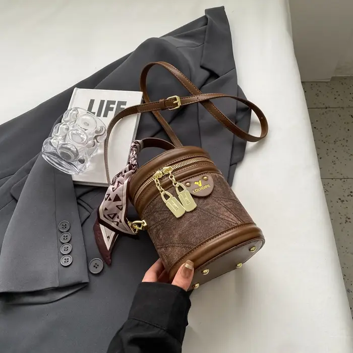 Mini sac à bandoulière en cuir PU pour femme, sac à main en denim vintage, sac à main de créateur po
