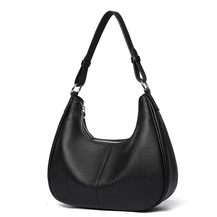 Sac à bandoulière Hobo en cuir véritable de luxe