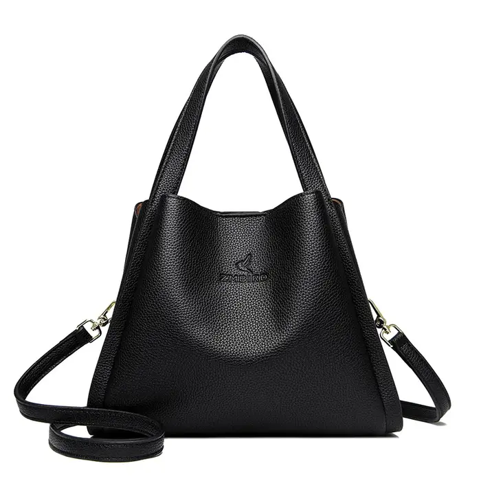 Véritable marque en cuir souple sacs à poignée supérieure femmes