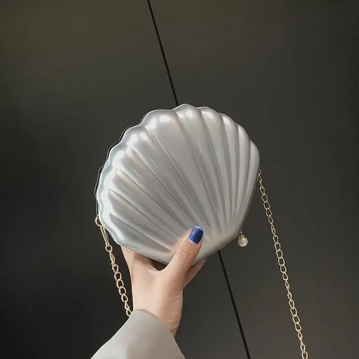 Mode femmes sacs à bandoulière coquille sac chaîne mignon paillettes petit sac téléphone argent pochette fermeture