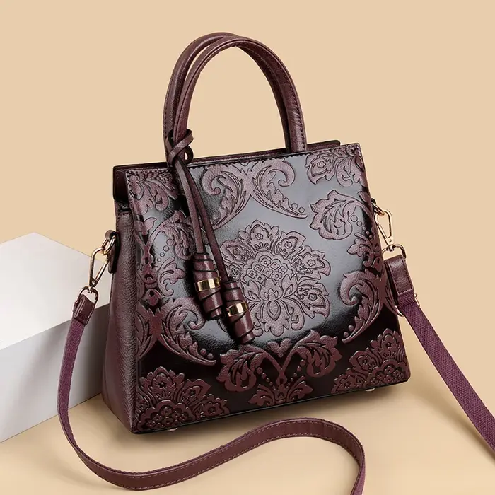 Sac à main en PU de luxe avec motif gaufré