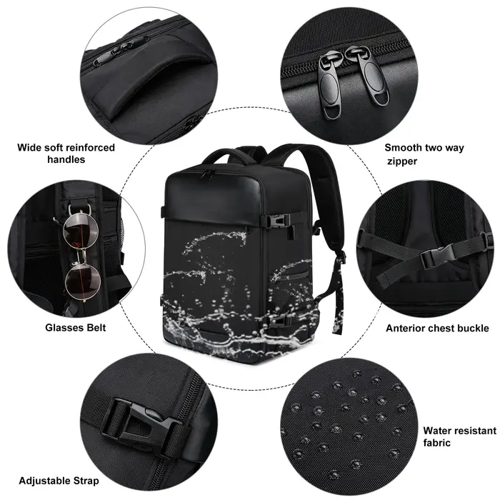 Ryanair 40x20x25 et easyjet 45x36x20 sac de cabine sac à dos de voyage unisexe sac à dos pour ordinateur portable sac à