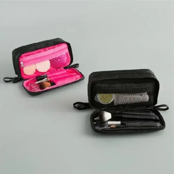 Mini trousse de maquillage noire pour femme
