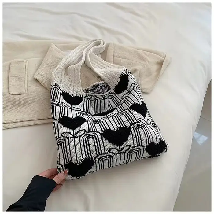 Sac fourre-tout en crochet pour femme, sac de plage d'été, sac fourre-tout esthétique, sac hiphélico