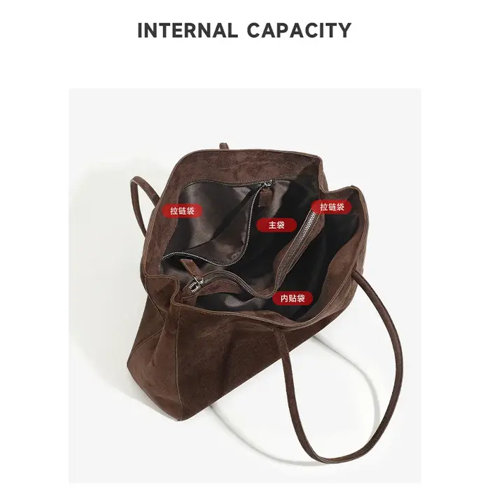 Sac à bandoulière sous les bras en daim de luxe