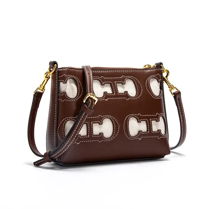 Sac de plage CHCH pour femme, nouvelle collection été 2026, sac à bandoulière marron ajouré, idéal p