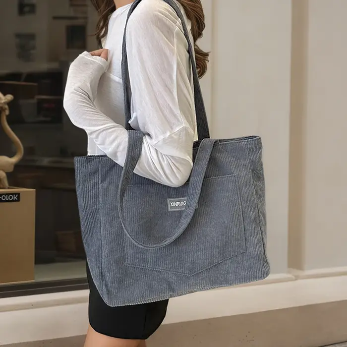 Sac à bandoulière en velours côtelé pour femmes