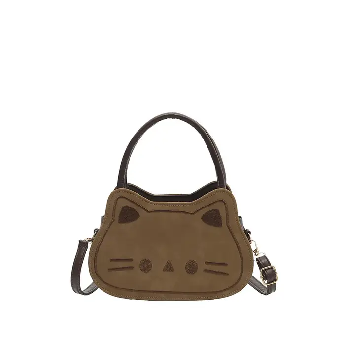 Sac à bandoulière mini mignon motif chat, sac polyvalent pour femme, sac de transport dessin animé m