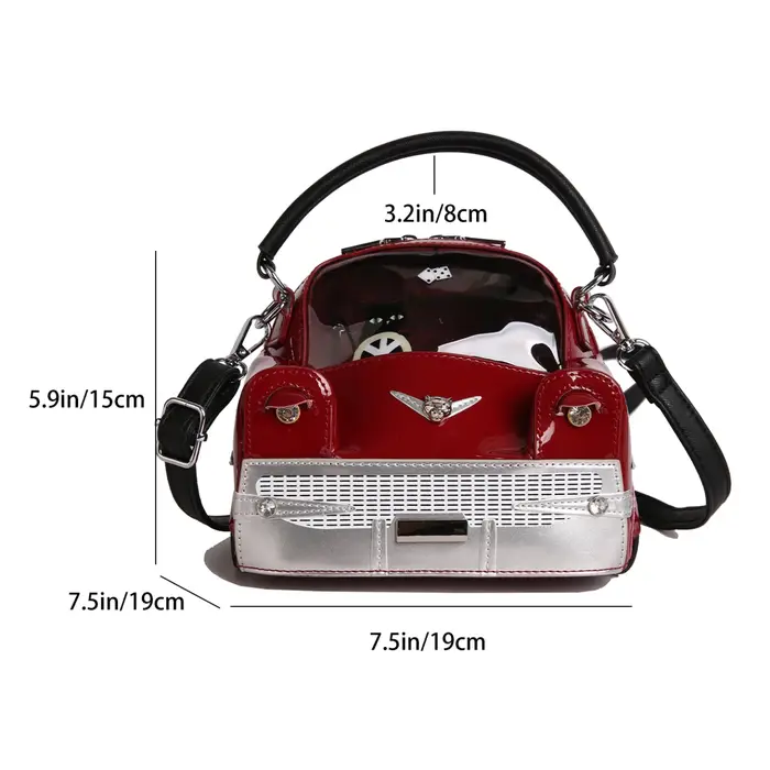 Mini petit sac à bandoulière en forme de voiture pour femme