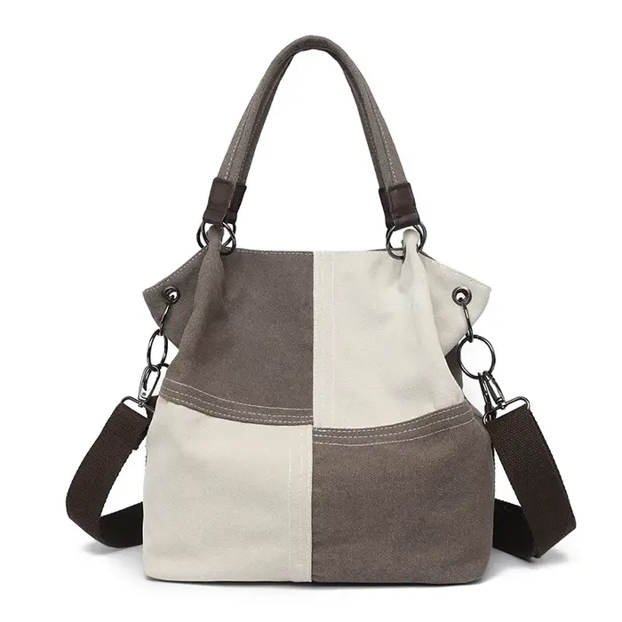 Sac fourre-tout rétro en toile pour femme