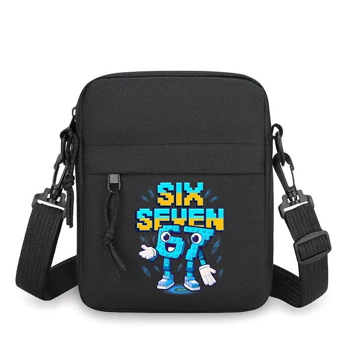 Six Seven Brainrot italien Mini sac à bandoulière Meme 67 sac pour téléphone portable fermeture écla