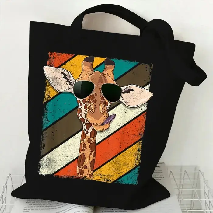 Vintage girafe imprimé léger modèle concepteur Shopper sac battement de coeur
