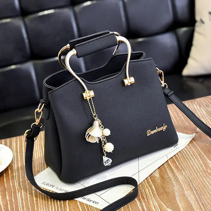Sacs à poignée de luxe pour femmes, sac à bandoulière pendentif en cuir PU, sacoche de grande capaci