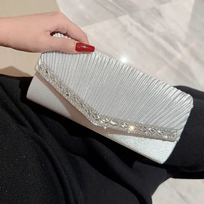Femmes soirée pochettes élégant luxe femme argent/noir/blanc pochette de mariage sac à main fête sac
