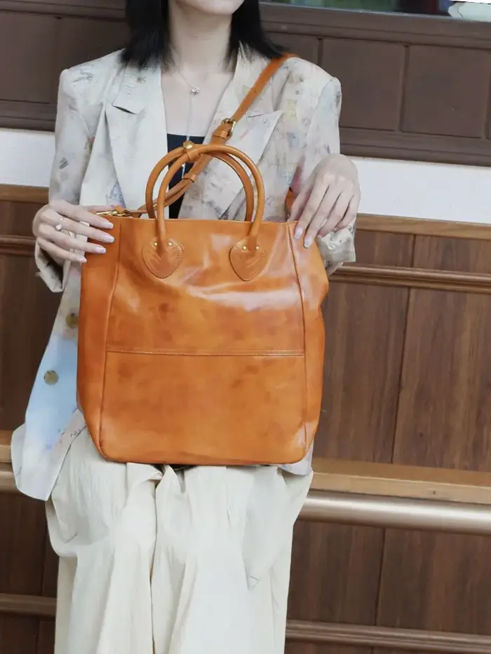 PNDME designers vintage fait à la main en cuir de vachette tanné végétal sac fourre-tout pour femme sac à bandoulière