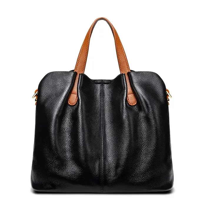 Zency Sac fourre-tout en cuir véritable femmes grand Composite froncé rouge Sac à main couche supéri