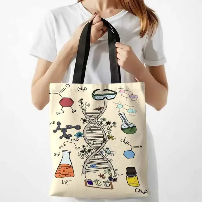 Sac fourre-tout sur le thème de l'ADN, sac à main pour les trajets quotidiens, avec ADN, cadeau scie