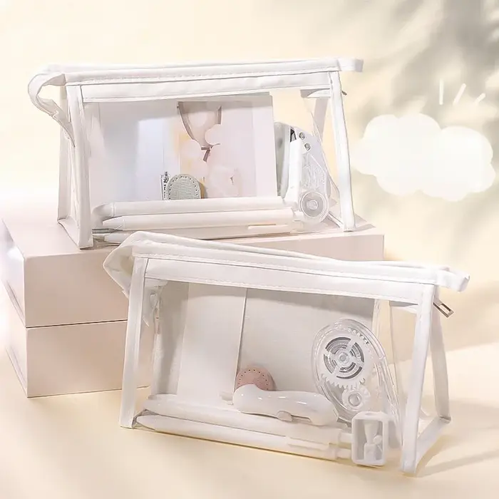 Trousse de beauté de rangement transparente