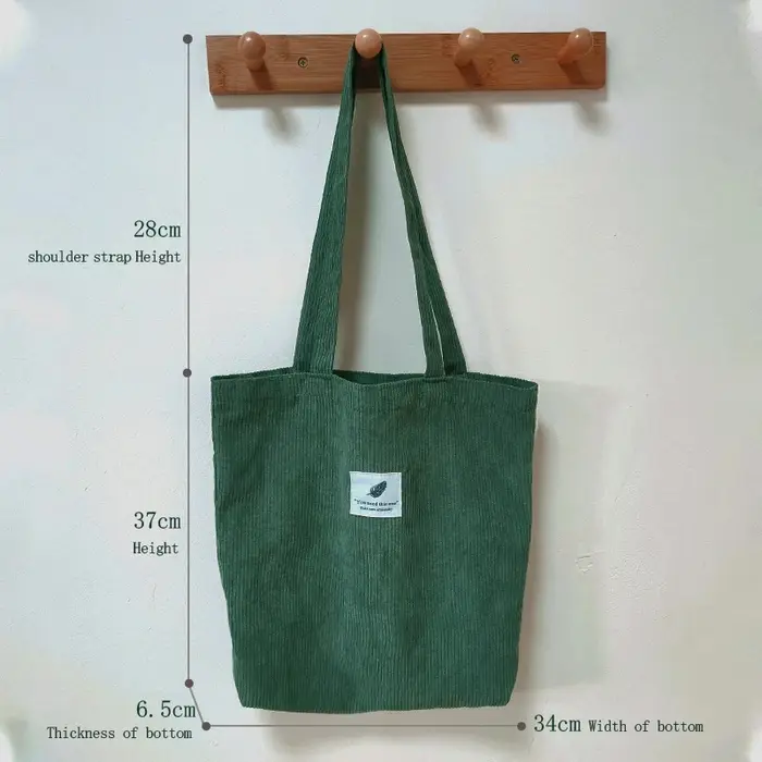 Sac cabas en velours côtelé pour femme JIOMAY 2025 – Sac fourre-tout élégant et durable