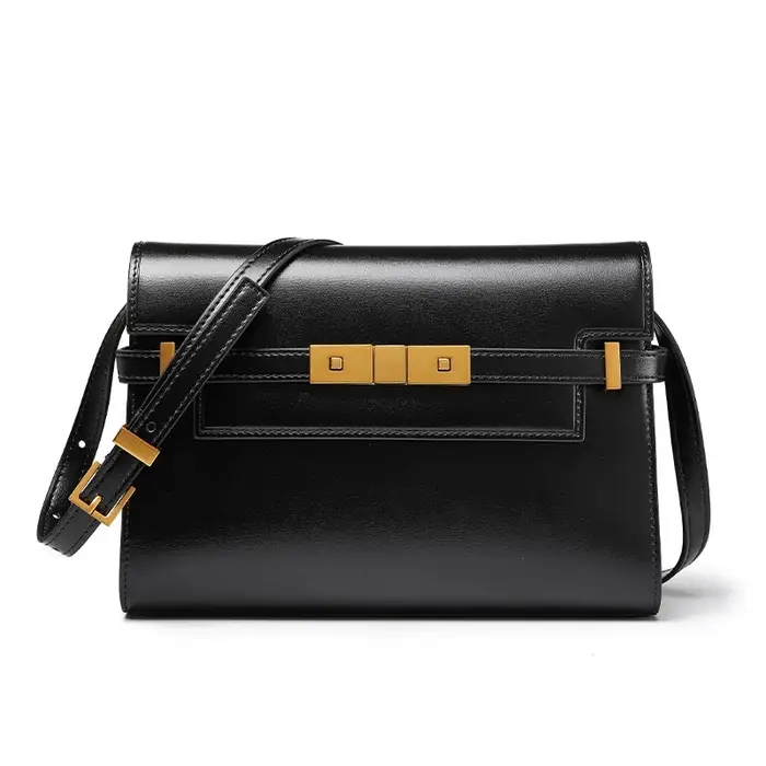 Sac rétro Manhattan pour un style urbain, sac bandoulière en cuir véritable, sac de messager haut de