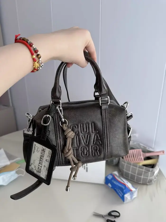 JIAERDI Sac à main Boston de style vintage pour femme avec fente pour carte Sac à bandoulière en cui