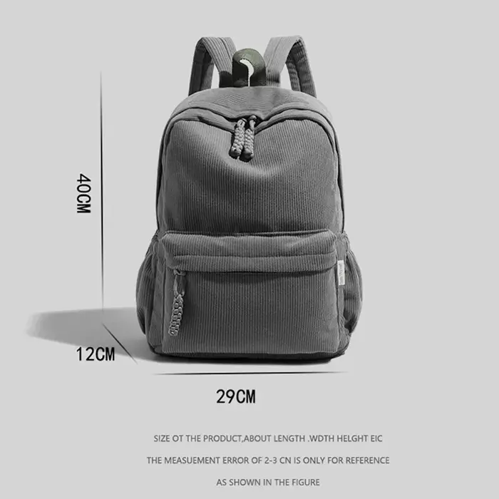 Sac à dos en velours côtelé tendance