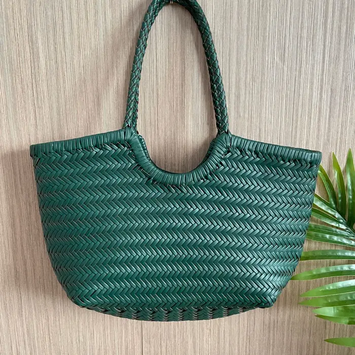 Sacs à main en cuir de mode pour femmes, tissage de cuir, sac de Shopping décontracté, panier Vintag