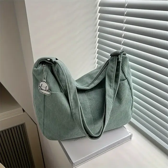 Sac à bandoulière en velours côtelé pour femmes