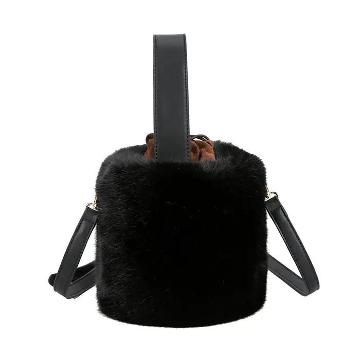 Sac seau Sac à main mode fausse fourrure sacs d'hiver femmes épaule Sac à bandoulière dames