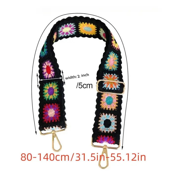 Nouvelle mode Crochet fleur sac sangle large réglable sac à bandoulière sangle bricolage tricoté sac