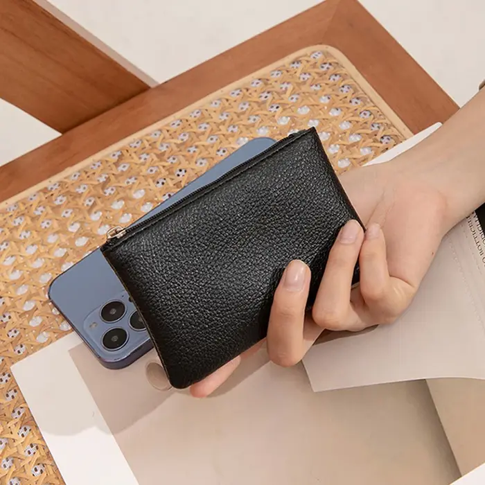 Porte-monnaie rétro en cuir PU pour femme