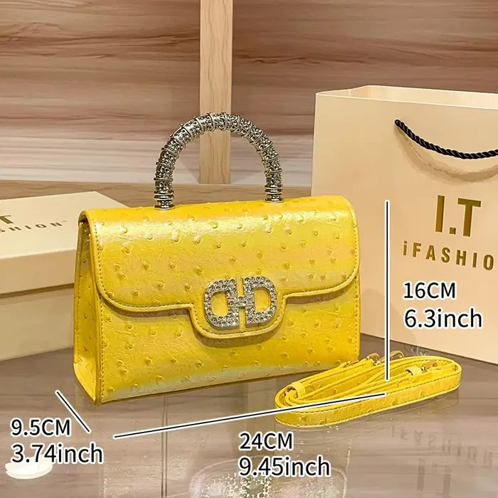 Nouveau sac à main sous les bras à motif d'autruche pour dames