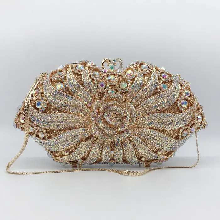 Sac de dîner en métal et diamant pour robe de Banquet pour dames