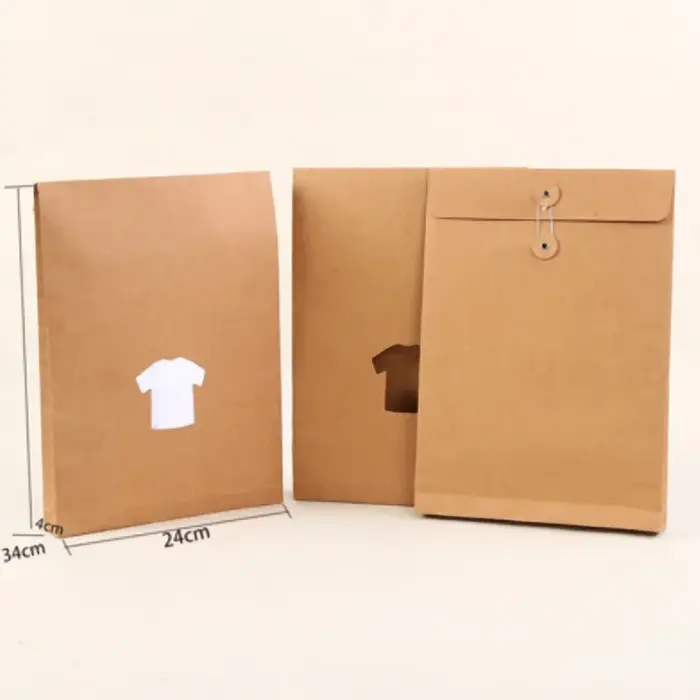 30 pièces sac en papier kraft sac d'archive personnalisé automne et hiver vêtements emballage T-shirt chemise a4 fichier enveloppe travail sac de rangement
