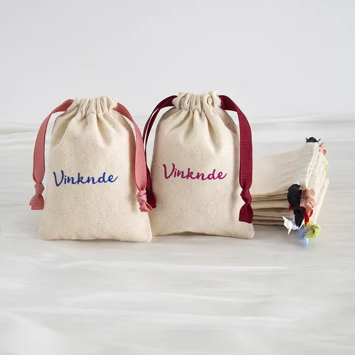 Sac en mousseline de coton biologique imprimé avec Logo personnalisé écologique