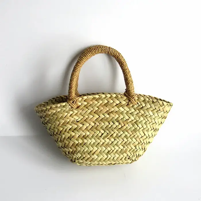 Sac à main triangulaire en herbe tissé Oblique, sac en paille, panier pour enfants, petit sac de sty