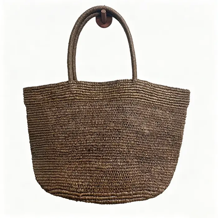 Sac fourre-tout en raphia tressé pour femme