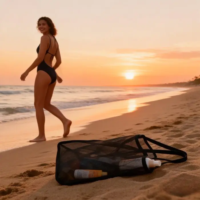 Grand sac de plage en maille
