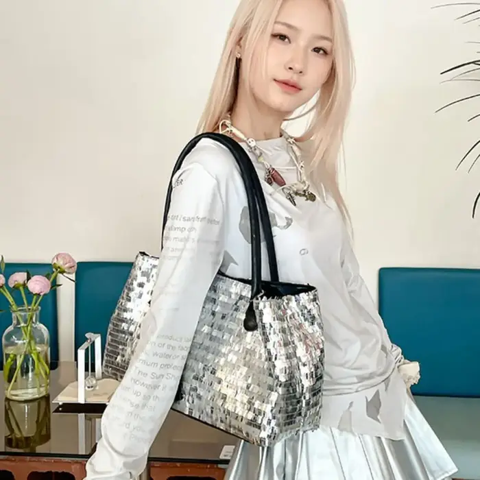Sac fourre-tout décontracté à paillettes brillantes