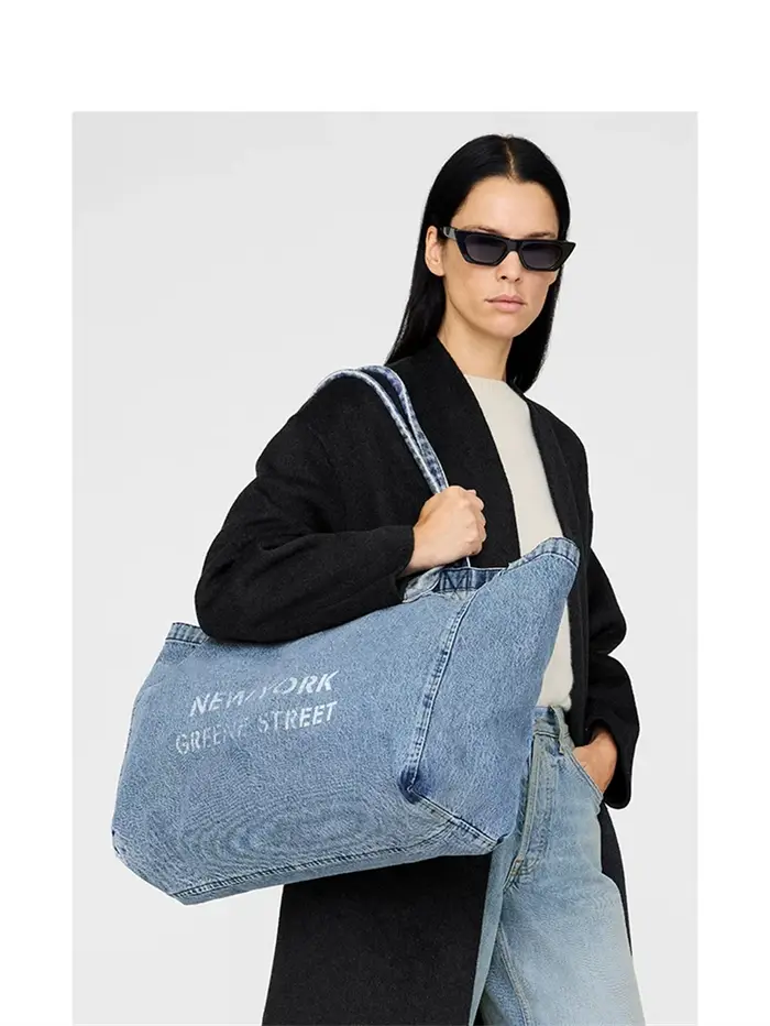 Sac fourre-tout en toile denim pour femme