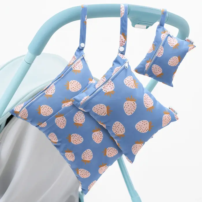 ALVABABY 3 pièces sac sec et humide pour couches portables imperméable réutilisable avec poche zippée