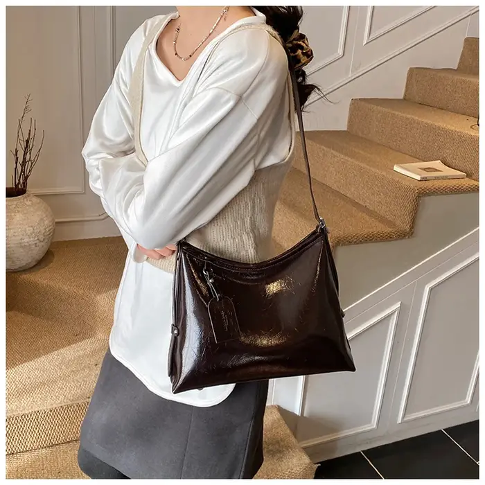 Sac à main en cuir chic et classique pour femme, sac bandoulière, sac messager, sac fourre-tout pour
