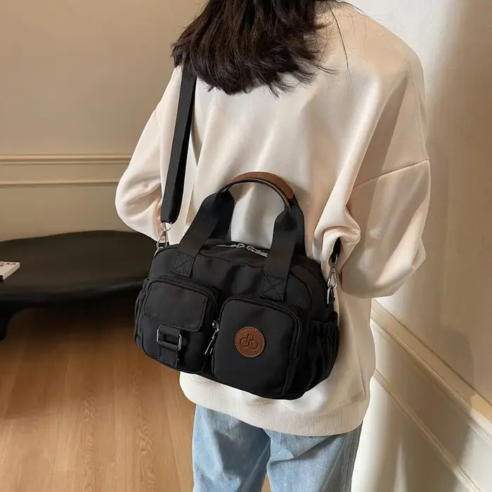 Soldes d'hiver de la saison : Sac à bandoulière en toile grande capacité pour femme