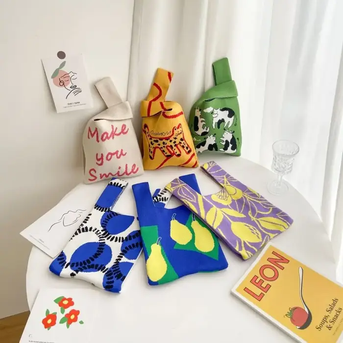 Sac à main en tricot de chat pour filles
