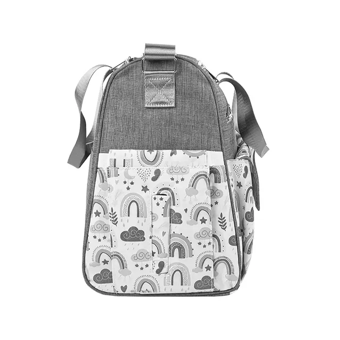 Nouveau sac à bandoulière tendance imprimé nuages pour maman ; Sac multifonctionnel grande capacité à porter en travers du corps pour mère et bébé ; Sac à langer de maternité portable pour les sorties